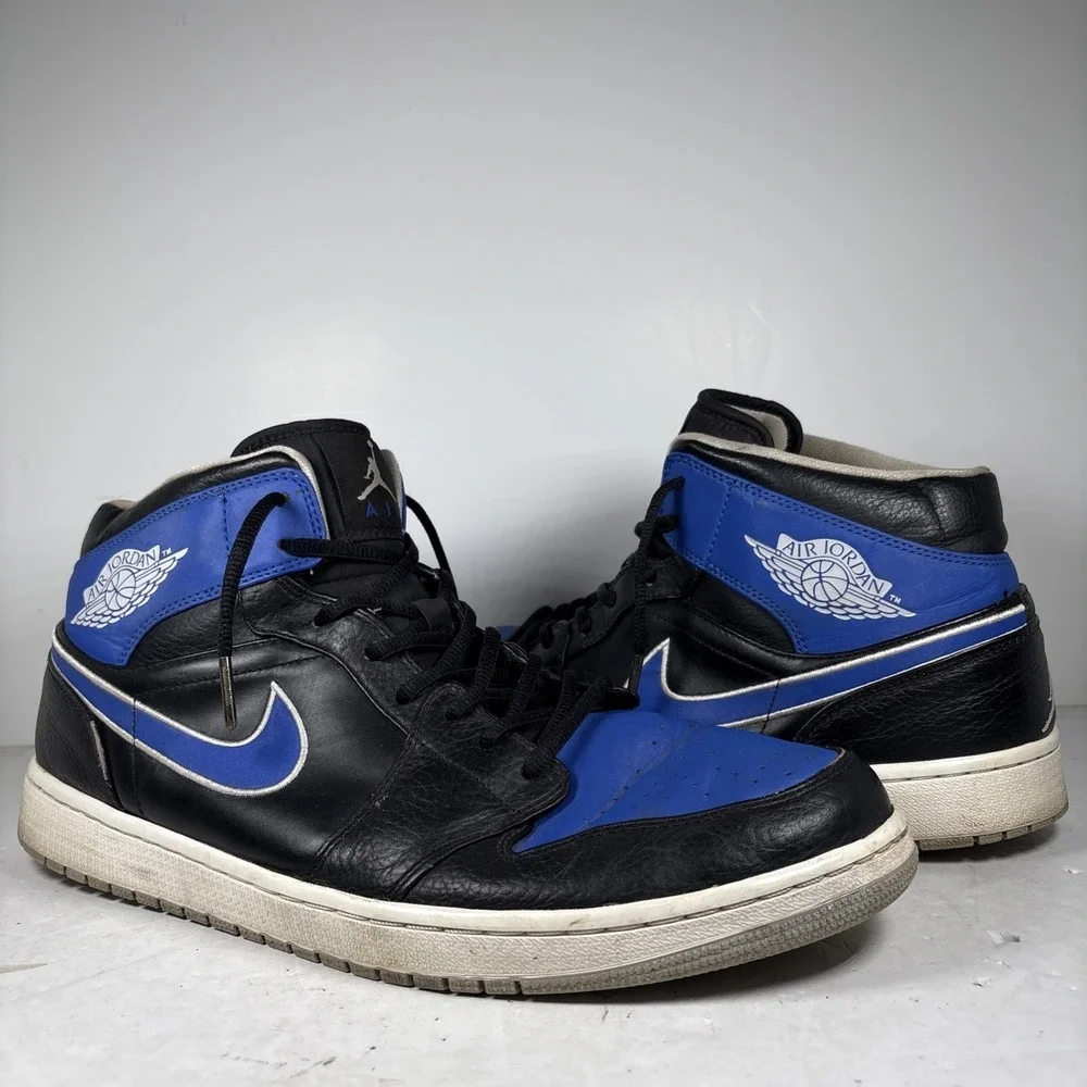 Size 14 Nike Air Jordan 1 Retro‎ Mid Game Royal Blue Sneakers 554724-007
